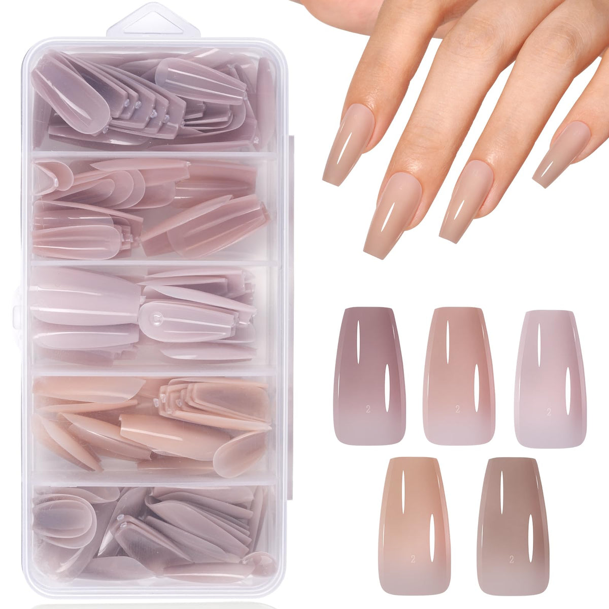 AILLSA front packaging showing 140-piece set and quick-apply benefits