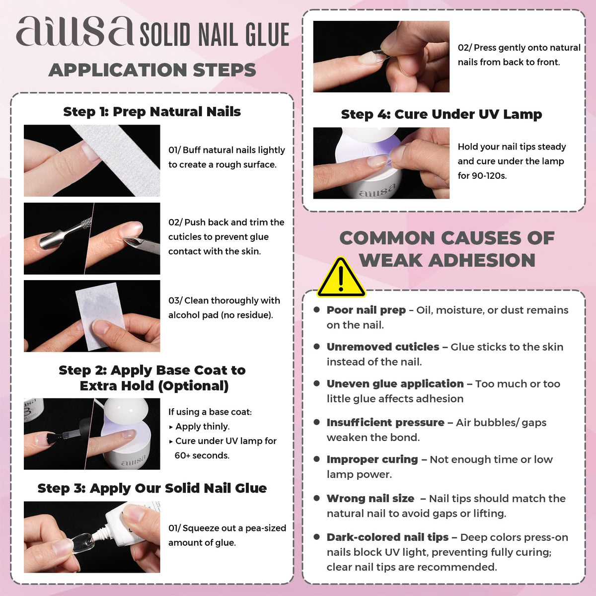 AILLSA lifestyle shot of finished manicure showcasing long-lasting, salon-quality look