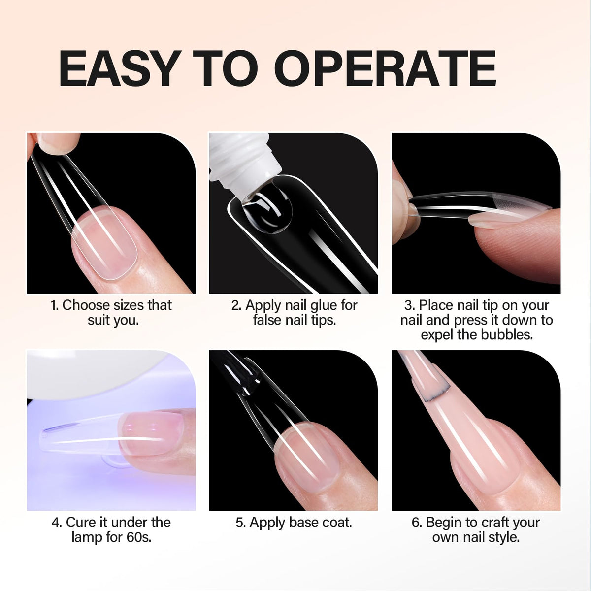 AILLSA applying gel between tip and nail to prevent lifting