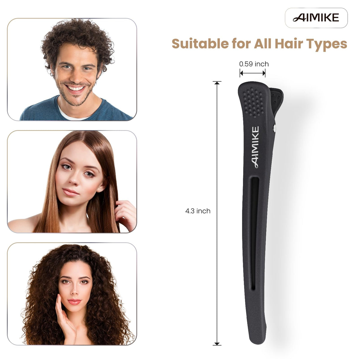 AIMIKE clips holding hair during styling, stable sectioning for salon results
