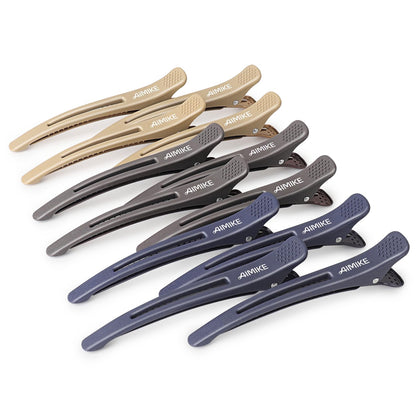 AIMIKE front view of neutral duckbill clip set showing neat packaging and utility