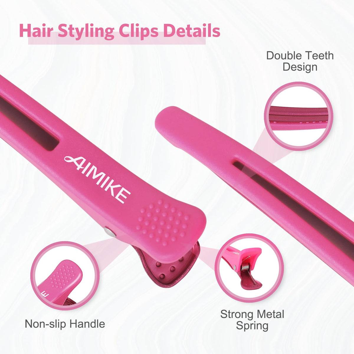 AIMIKE clip in use during blowdry demonstrating strong hold