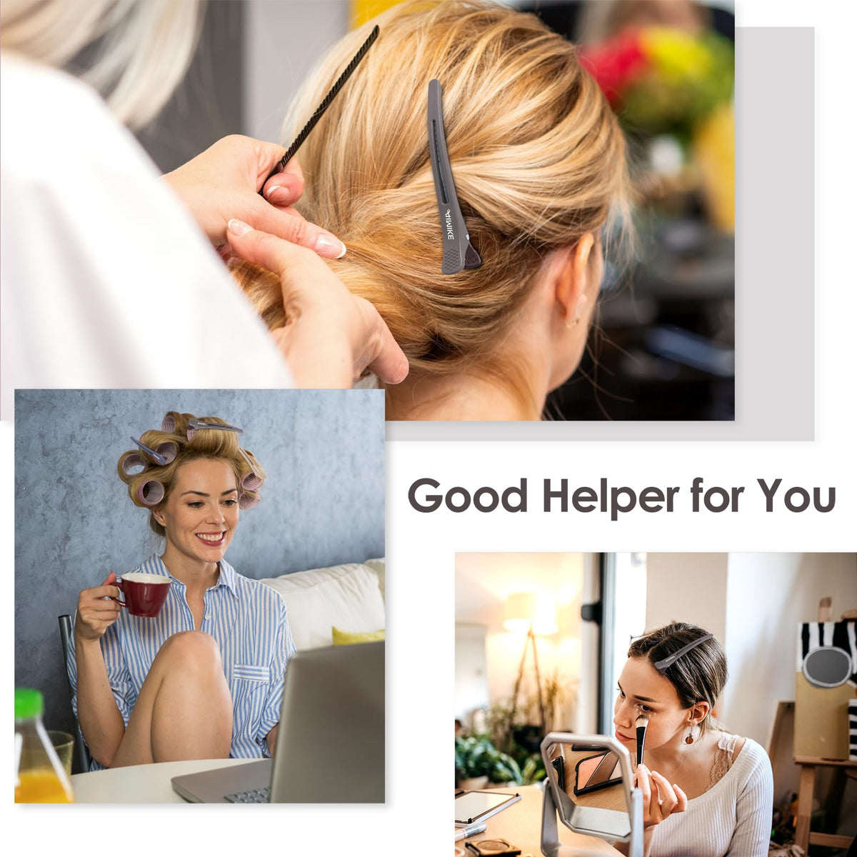 AIMIKE clip in use sectioning hair for cutting, secure and crease-free