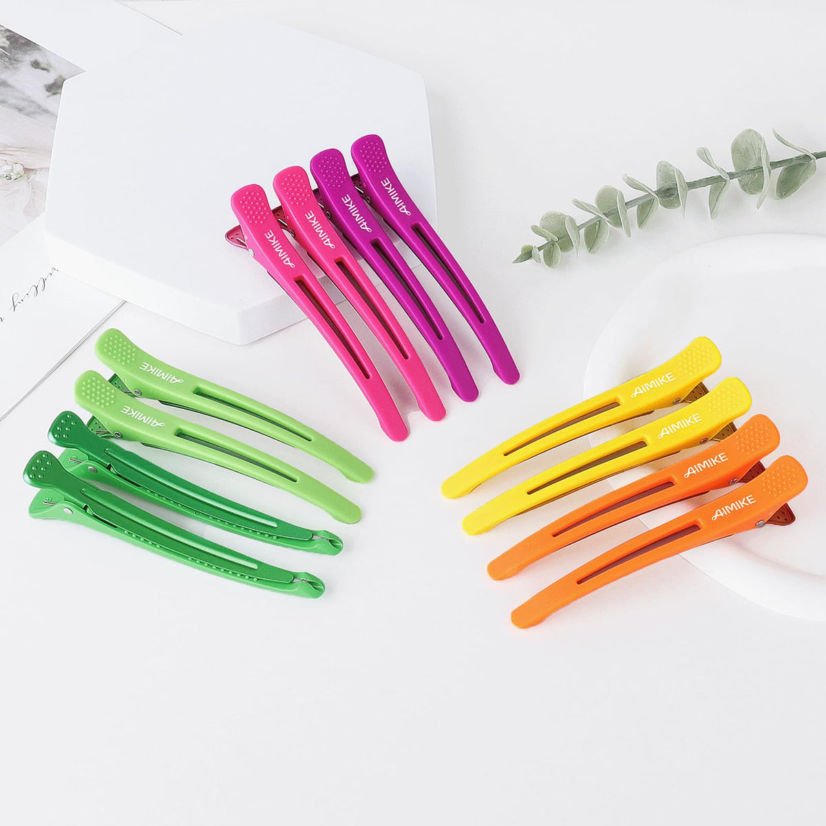 AIMIKE 12pcs laid flat in packaging for organized salon storage