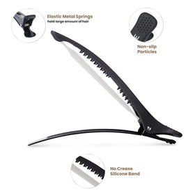 AIMIKE side profile of duckbill clip, smooth insertion without snagging