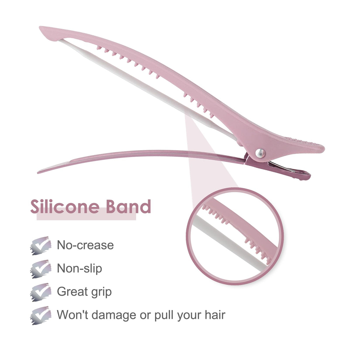AIMIKE silicone band detail protecting hair from creases and dents benefit