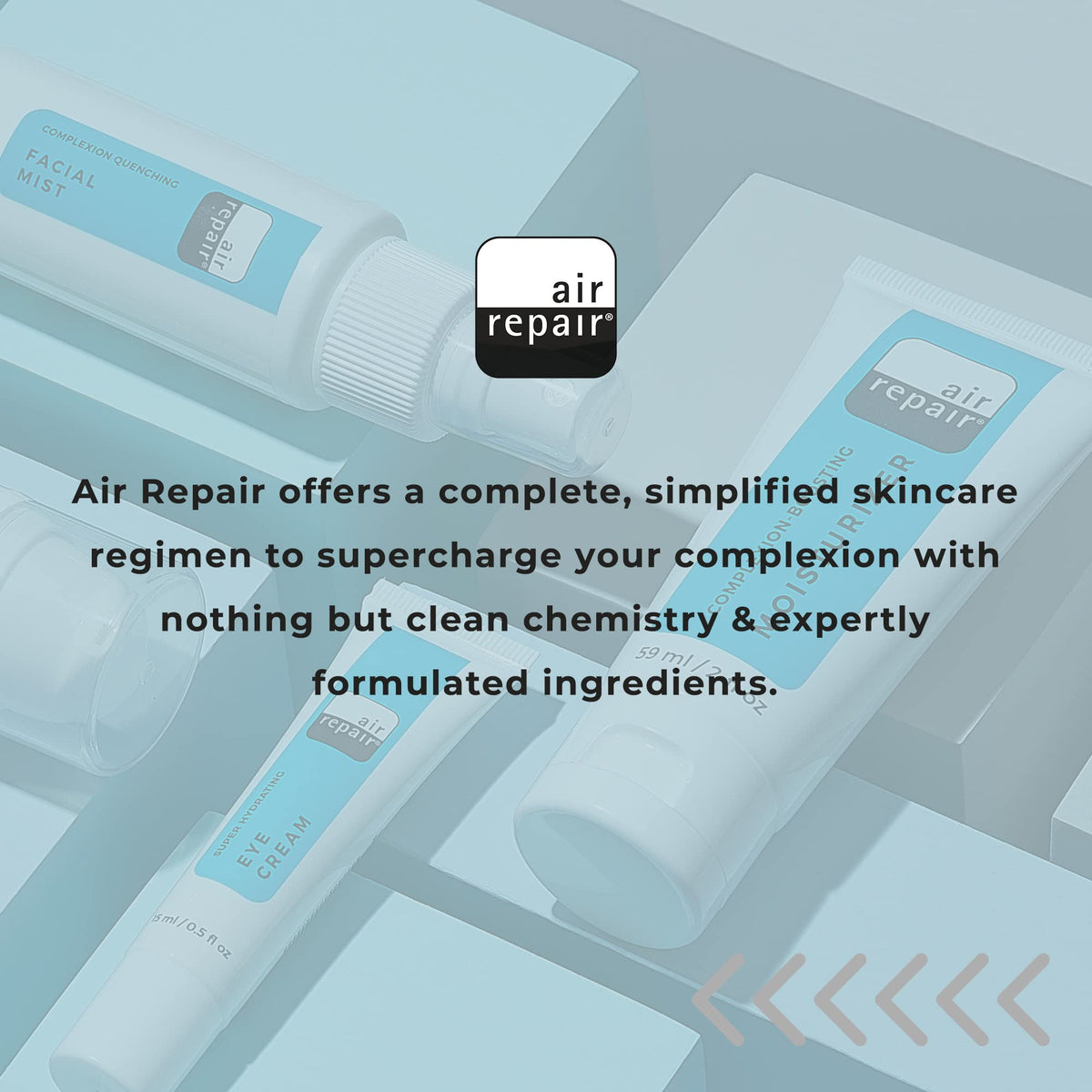 Air Repair lifestyle bathroom vanity with product to inspire daily skincare routine benefit