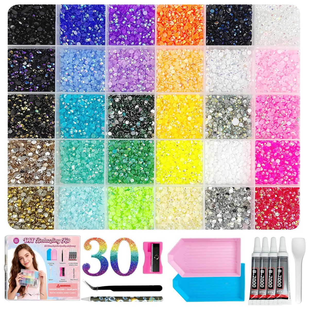 Airjam front packaging showing full bedazzling kit and included tools for creative projects