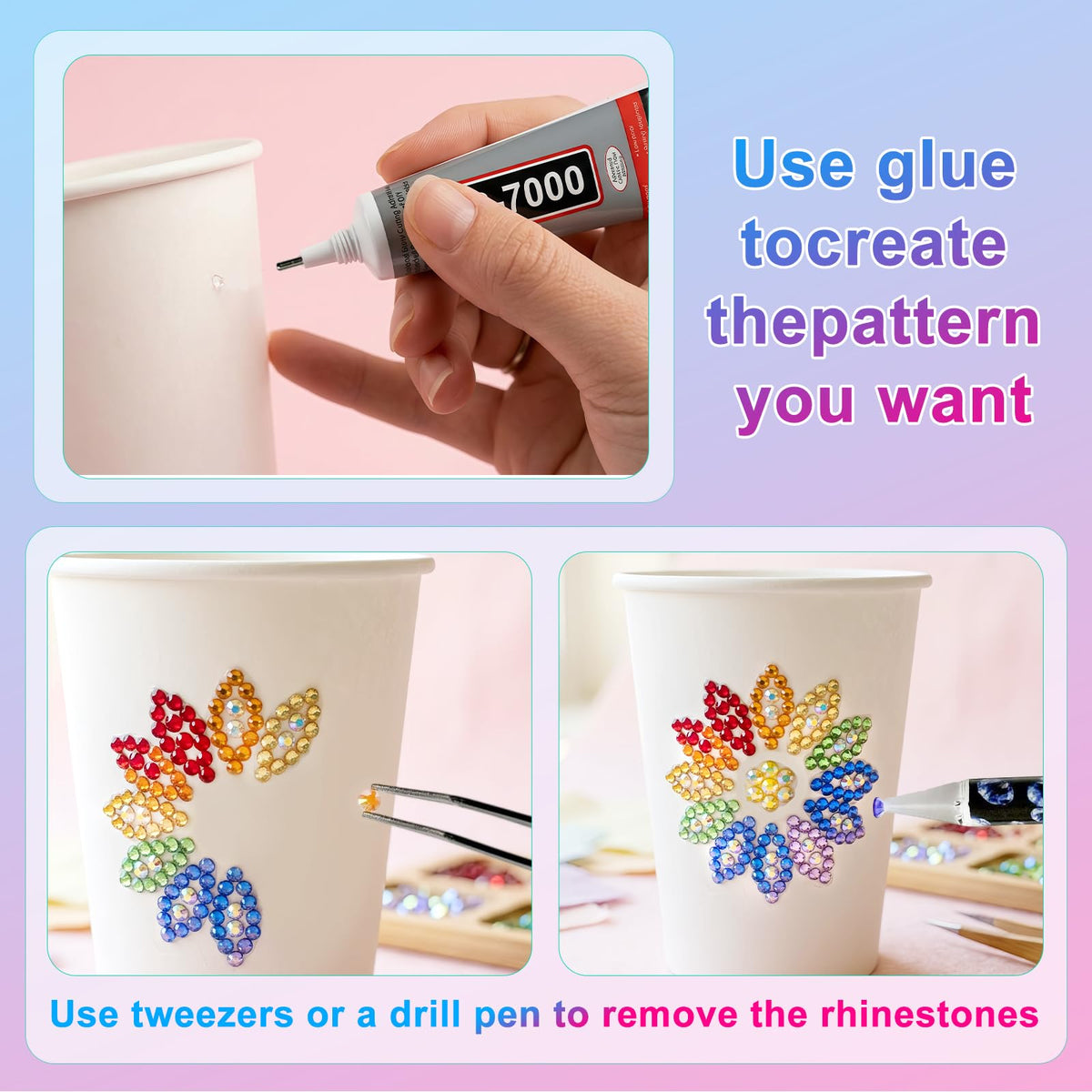 Airjam rhinestones being placed on nail art demonstrating easy control and professional finish
