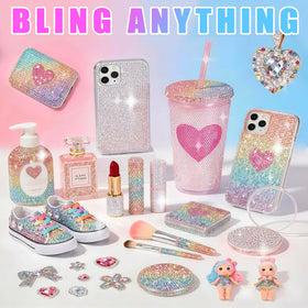 Airjam rhinestones next to ruler showing 3mm scale for accurate size reference benefit