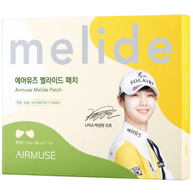 Airmuse Melide Patch Wide front packaging showing UV-blocking fabric and patch benefit