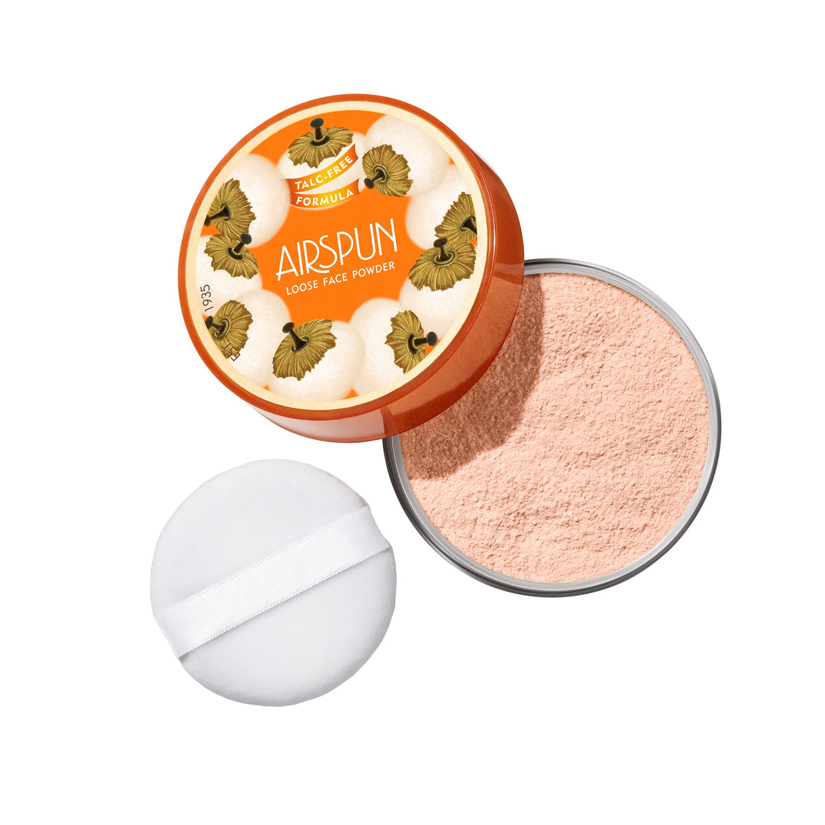 Airspun open jar top view revealing microspun powder and lightweight feel