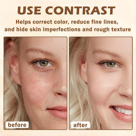 AIUEO spray texture on skin illustrating smooth finish and minimized pores