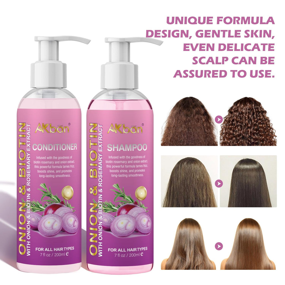 AKBAN model with shiny hair after use showing improved manageability and shine