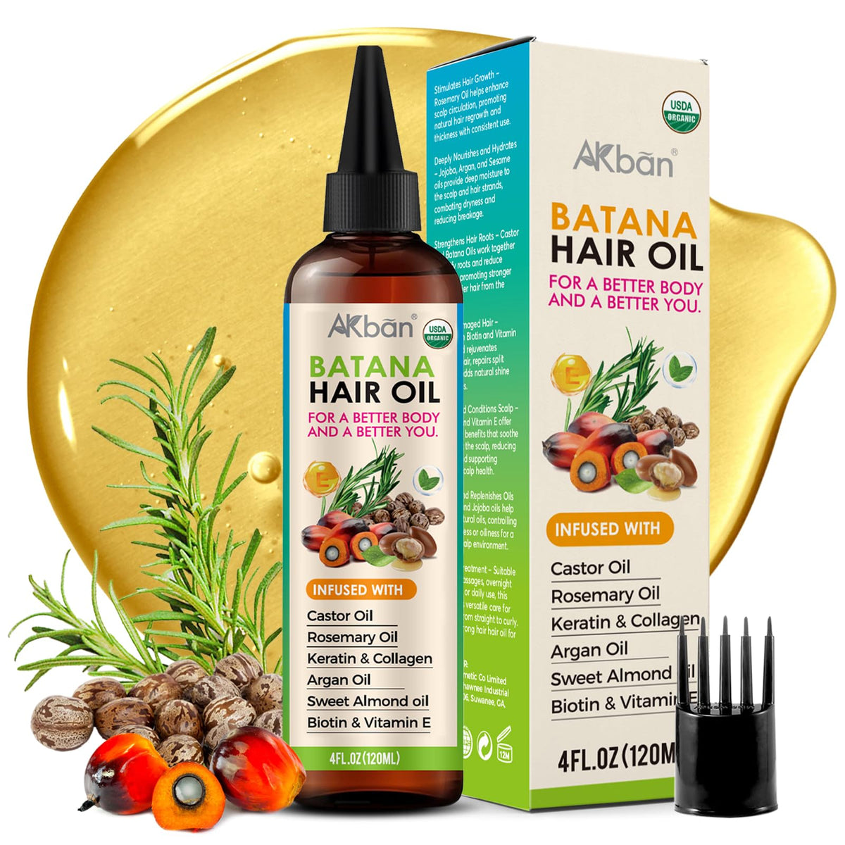 AKBAN front bottle showing product and branding for clear shelf appeal
