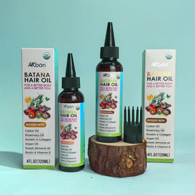 AKBAN label close-up listing ingredients and product benefits for clarity