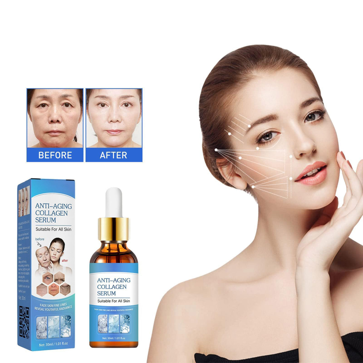 AKEASS dropper releasing serum showing smooth texture and quick absorbency