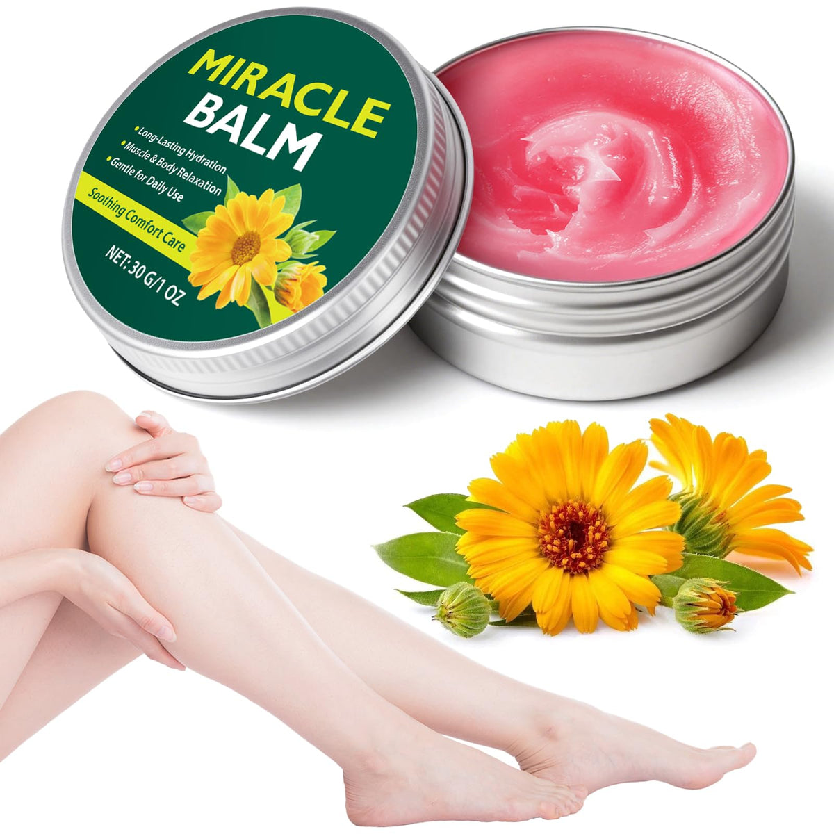 Akeeronn front packaging showing compact 1 oz balm benefits on the go