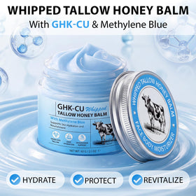 Akeeronn open jar texture showing whipped tallow cream for quick absorption