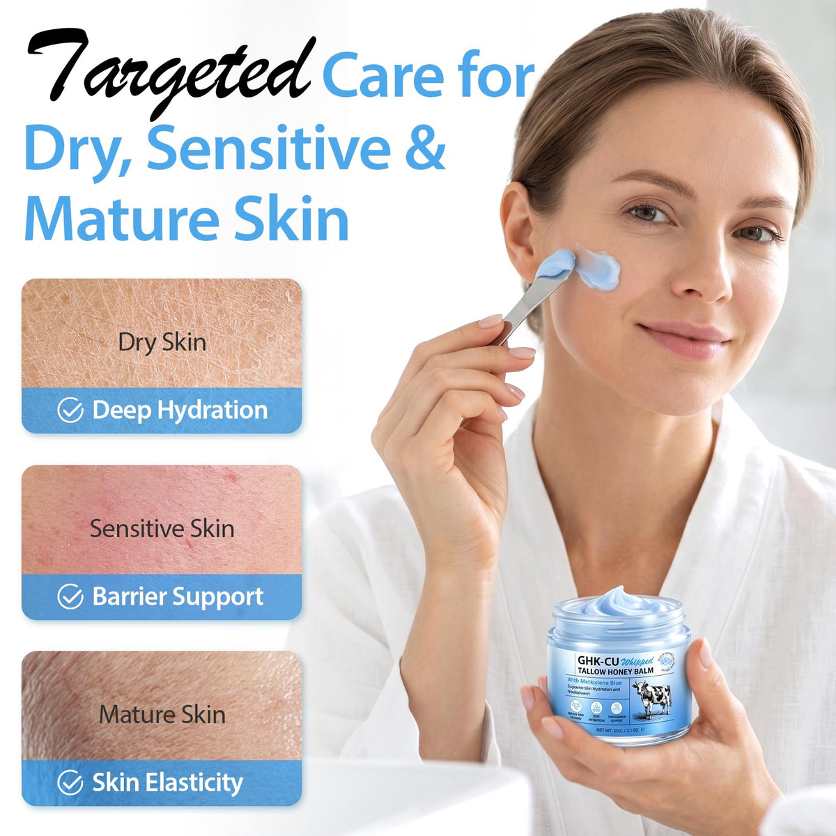 Akeeronn poured tallow close-up showing natural lipid texture and skin compatibility