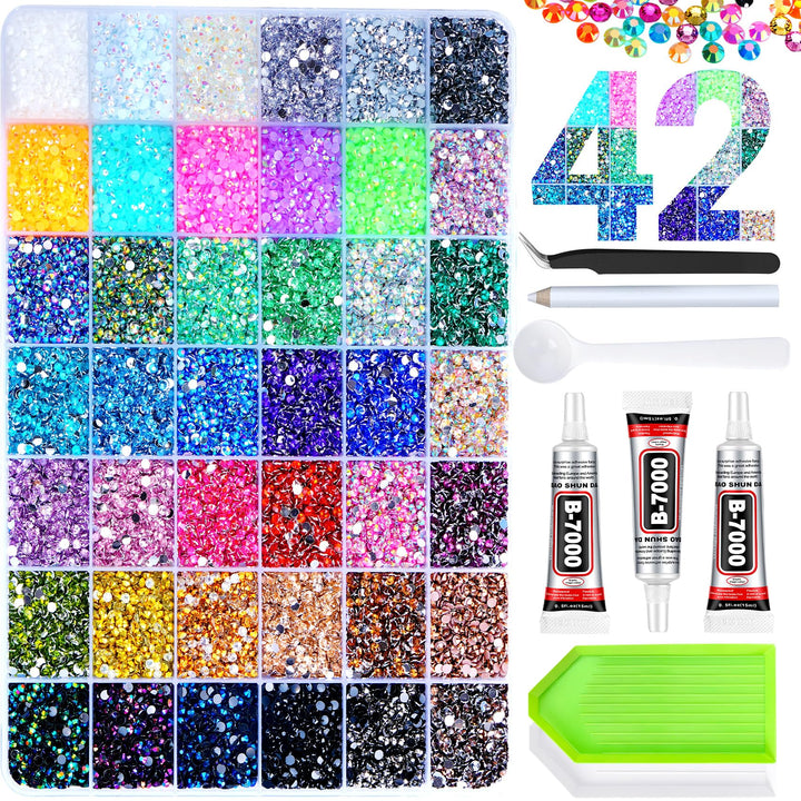 AkiliBIELY open kit showing 42-color grids for fast selection and neat storage