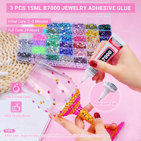 AkiliBIELY tweezer, pickup pen and three 15ml B7000 glue tubes for precise placement