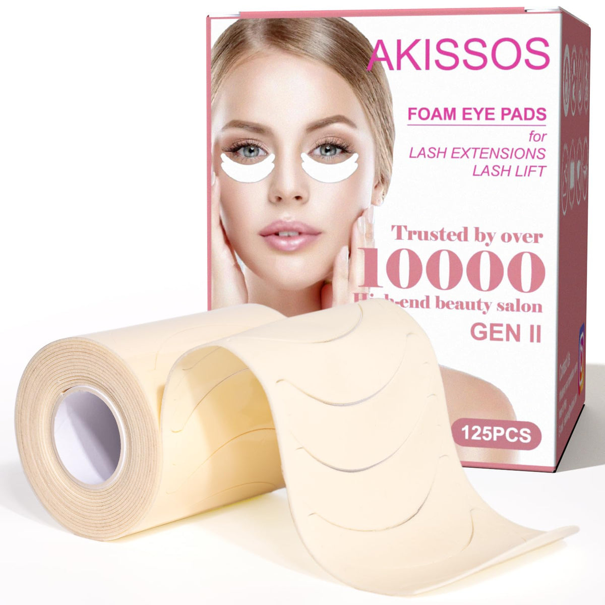 Akissos front packaging shows 125 pads and professional reliability