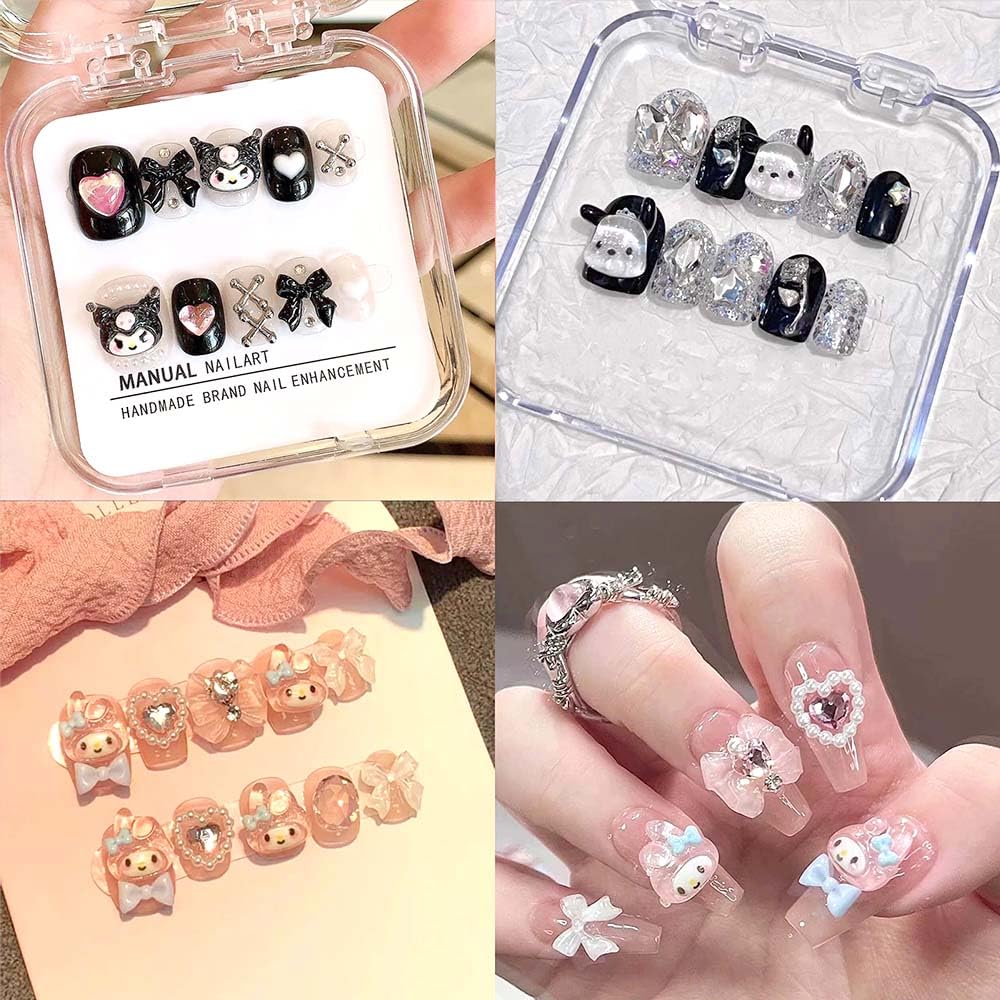 akutoer lifestyle scene with tools and charms, inspiring creative DIY nail setups