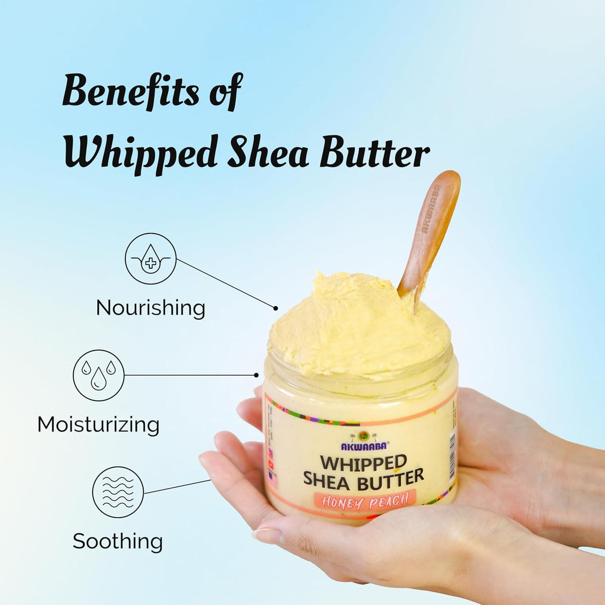 AKWAABA product on palm demonstrating smooth application benefit