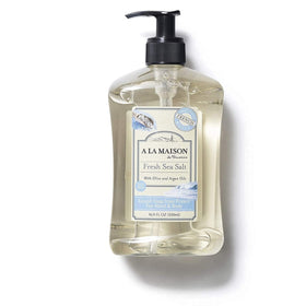 A LA MAISON front packaging showing bottle and sea salt scent, highlighting elegant design benefit