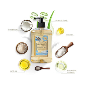 A LA MAISON close-up foam texture demonstrating creamy lather that protects skin