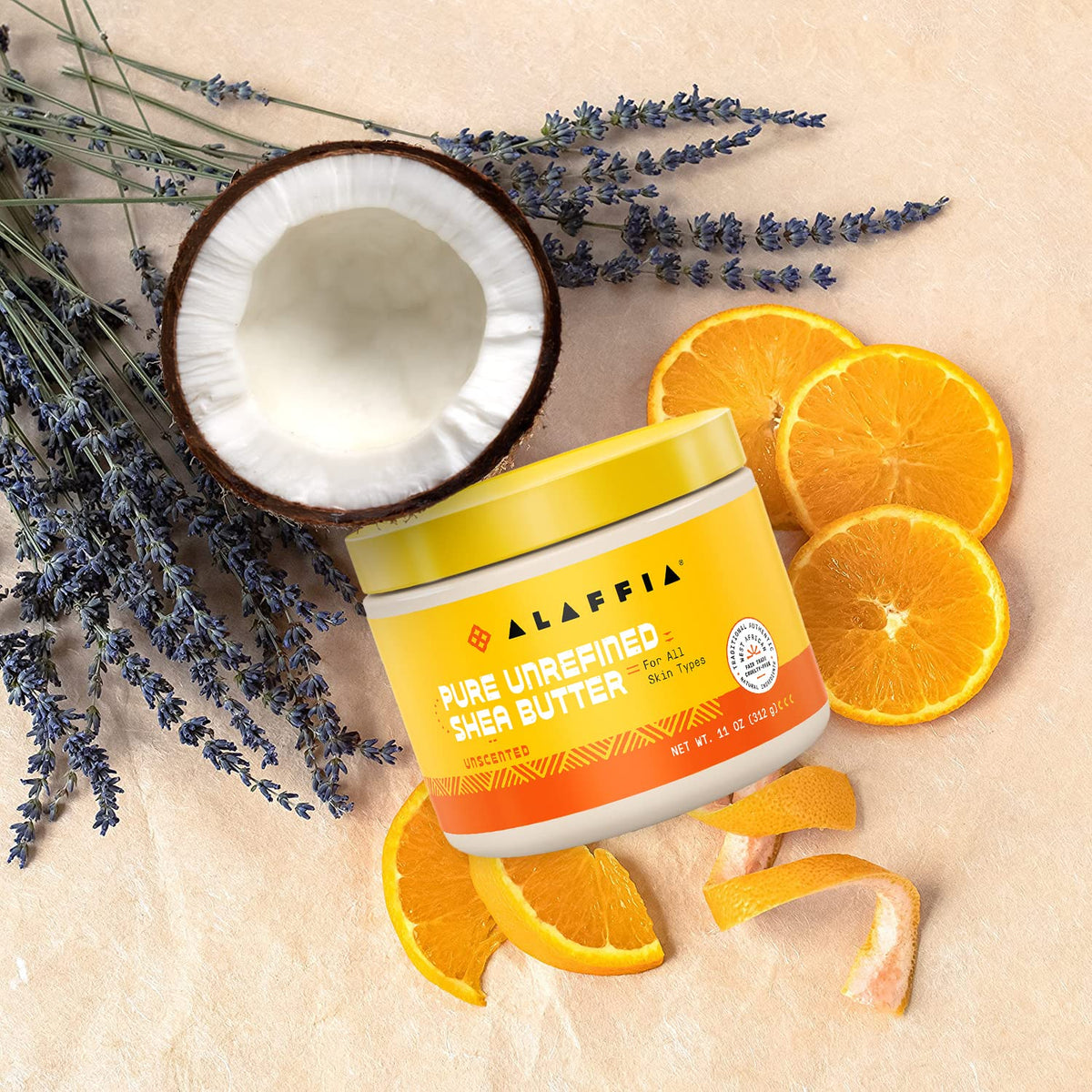 Alaffia shea butter applied to elbow to soothe dry, rough skin