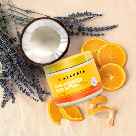 Alaffia shea butter applied to elbow to soothe dry, rough skin