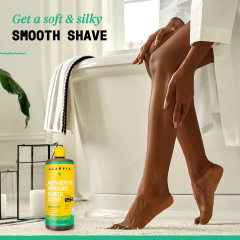 Alaffia in bathroom shower lifestyle conveying invigorating daily routine