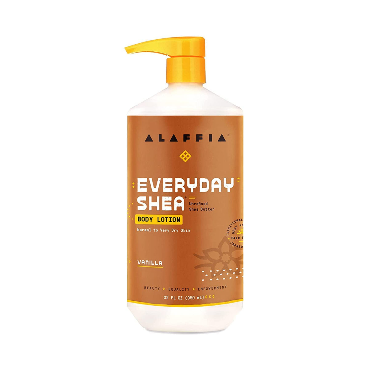 Alaffia bottle on bathroom counter in lifestyle scene, suggests everyday family use