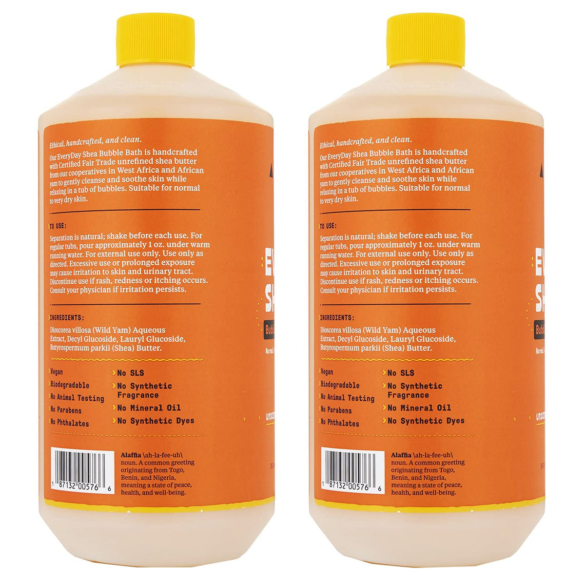Alaffia close-up of pump and label highlighting clean ingredients benefit