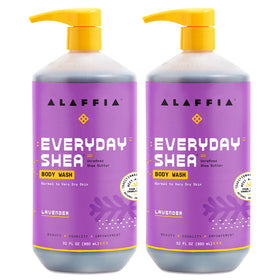 Alaffia front packaging showing calming lavender and shea benefits