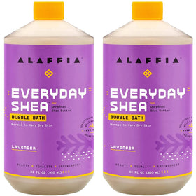 Alaffia front packaging showing two 32 fl oz bottles and product benefit