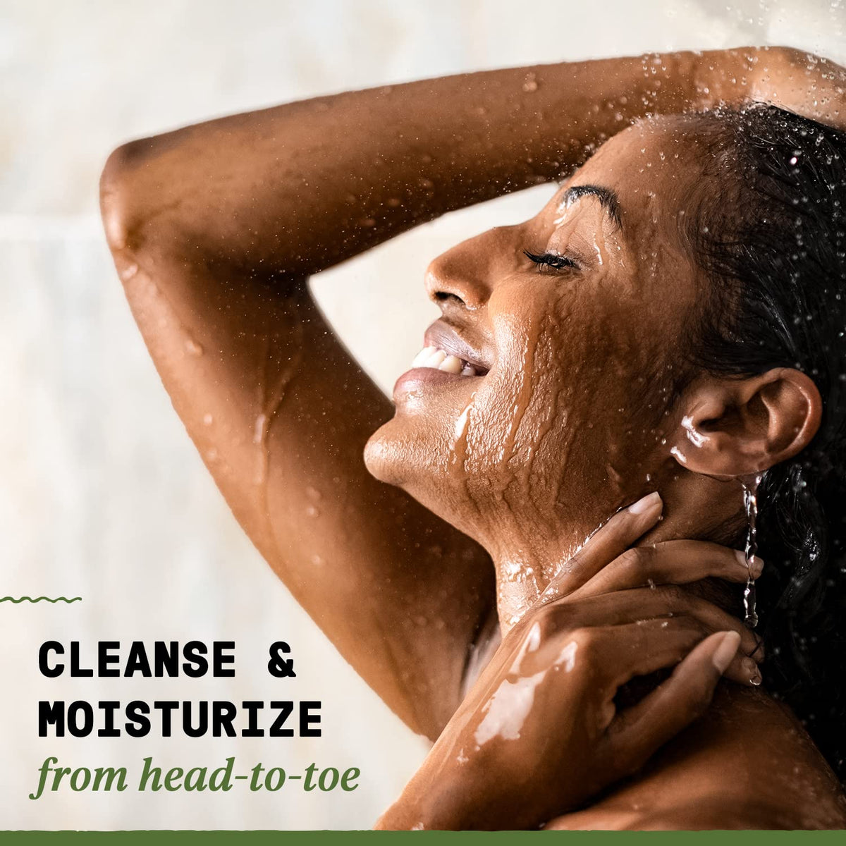 Alaffia in-use washing hands to show cleansing and refreshing effect