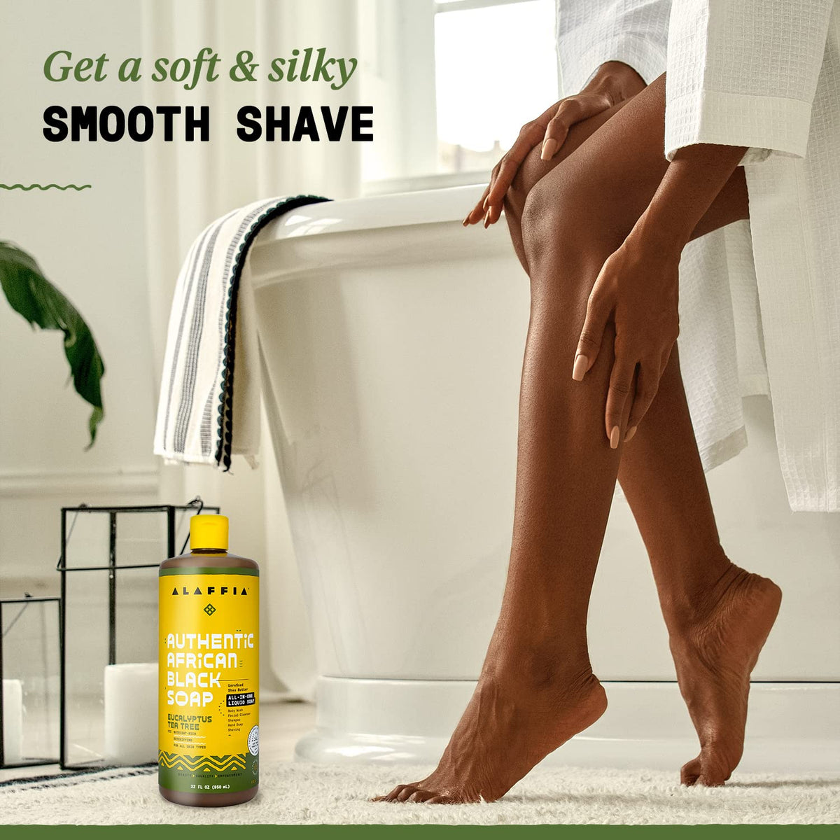 Alaffia shaving lather on skin showing smooth glide and reduced friction
