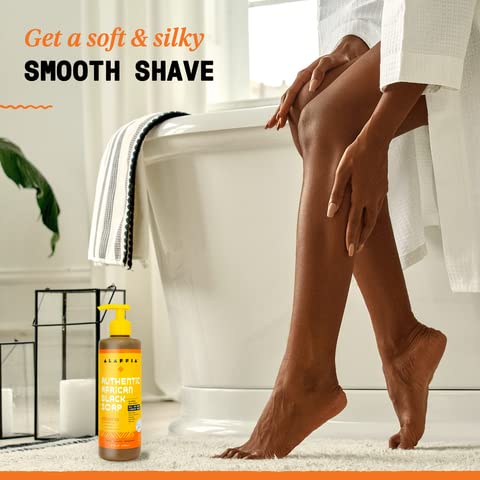 Alaffia creamy shaving lather on skin showing smooth glide and cushion