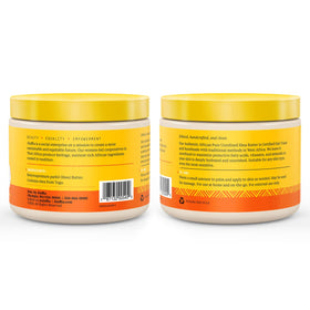 Alaffia open jar revealing raw shea butter texture and natural nourishment