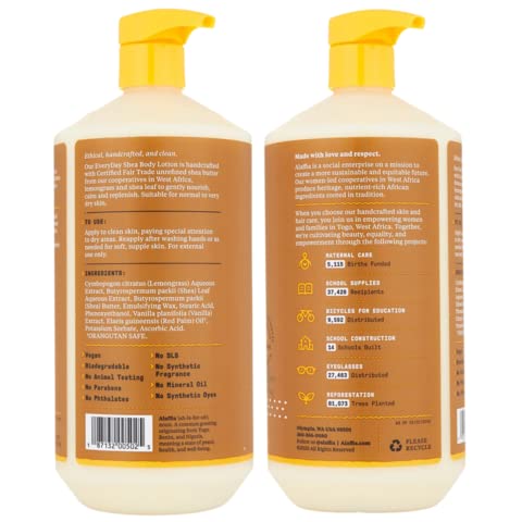 Alaffia lotion texture close-up showcasing creamy shea finish for hydration