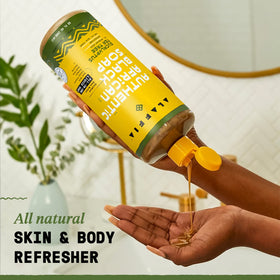 Alaffia creamy lather texture demonstrating gentle cushion for shaving