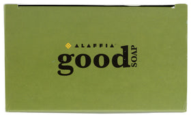Alaffia four bars arranged to show individual wrappers and value-pack convenience