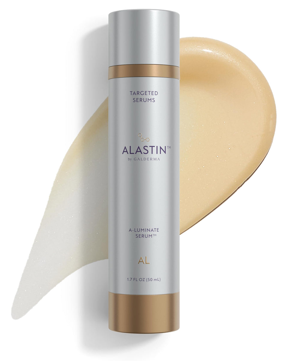 ALASTIN A-LUMINATE front packaging showing product and clear benefit