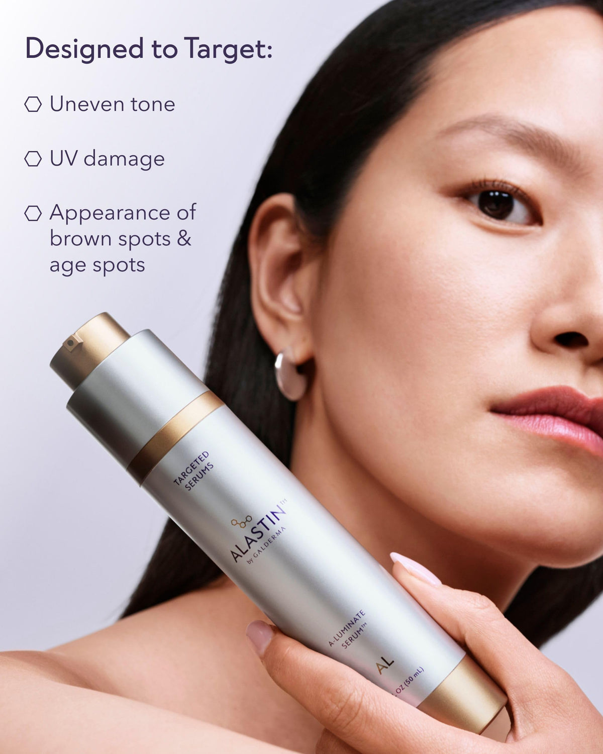 ALASTIN open bottle revealing clear gel-like contents and purity