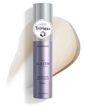 ALASTIN Restorative Skin Complex front bottle showing sleek packaging and clarity