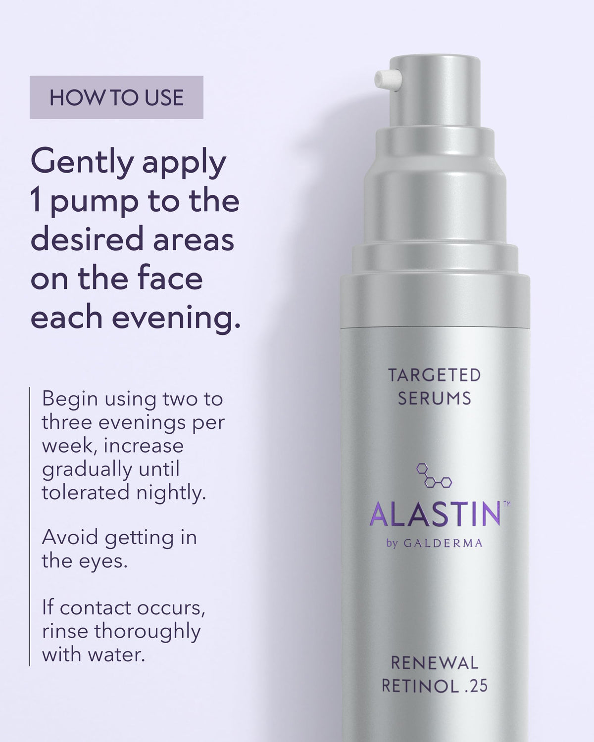 ALASTIN serum applied at night in skincare routine to support visible texture improvement