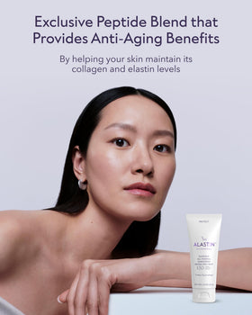 ALASTIN SilkSHIELD peptide-focused close-up emphasizing skin-firming support